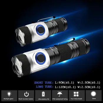 

8000 lumen 4*CREE L2 LED flashlight most powerful torch mini flashlight usb tactical waterproof rechargeable 18350/18650 battery