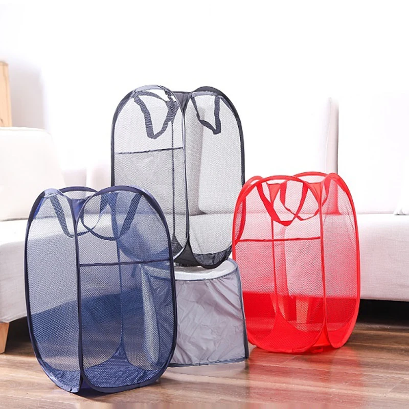 

Foldable Cartoon Large Capacity Dirty Clothes Basket Household Laundry Hamper Cloth Nets Storage Organizer Bucket with Lanyard