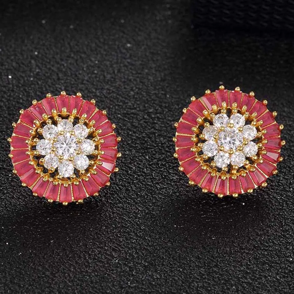 

New Design Full Crystal Stud Earrings Fashion Women Statement Earring Girl Party Simple Earrings Jewelry For Bridal Wife Friend