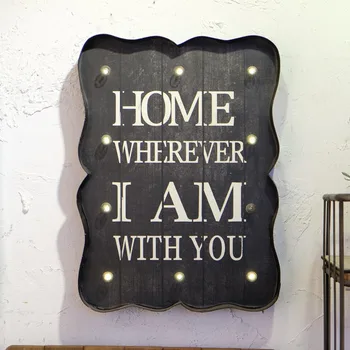 

French Country American Retro Nostalgia Black English Wall LED Bulb Wall Decoration Coffee Shop Decoration Night Light Wall Lamp