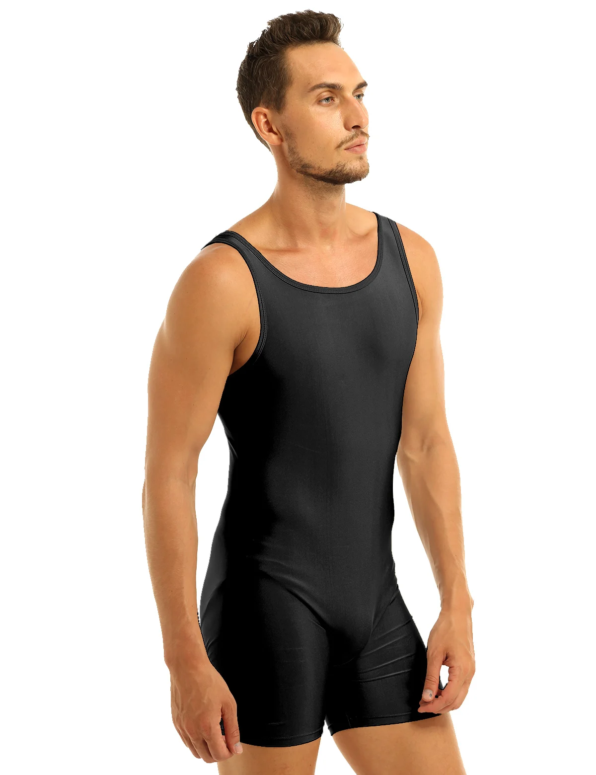 

Men's Stretchy Sleeveless Gymnastics Jockstrap Bodysuits Bulge Leotard Dance Biketard Unitard Bodysuits Clubwear