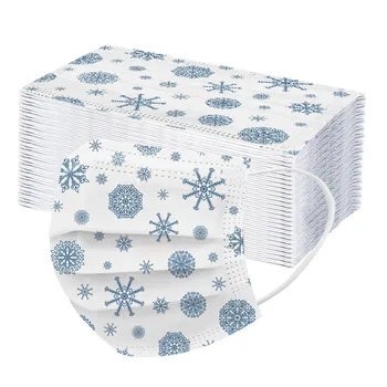 

50PC Children's Disposable Mask Christmas Printed Disposable Masks Non-woven Breathable Mask Masque маска Mascarilla маски