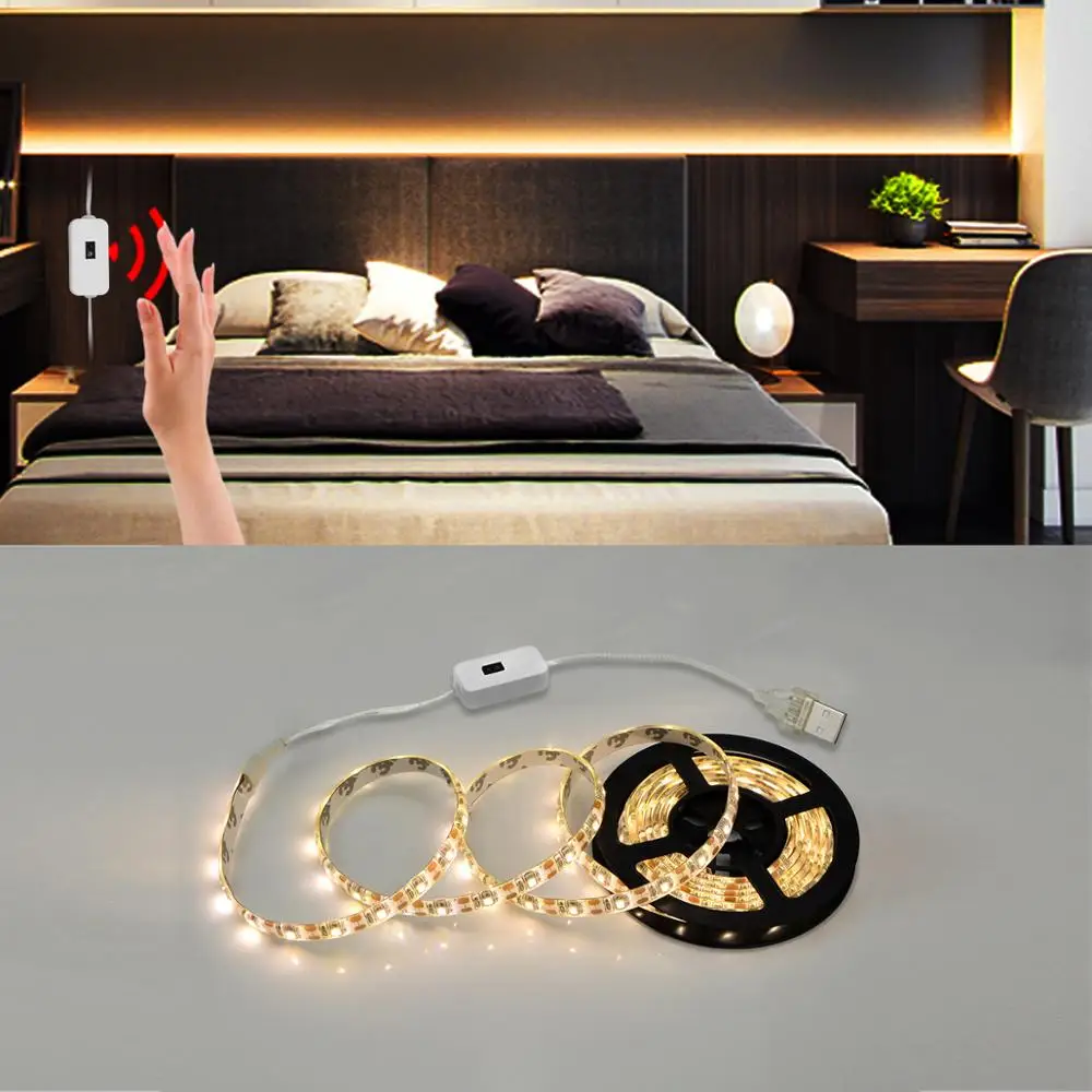 

LED Hand Sweep Motion Sensor lamp 5V USB LED Night light Strip For Kitchen Cabinet Bedroom Wardrobe Toilet Makeup Decor lighting