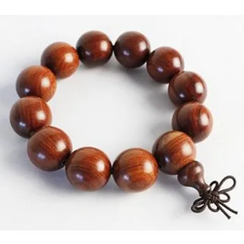 

20mm Dark Yellow Sandal wood beads Tibetan Buddhism Amulet Bracelet