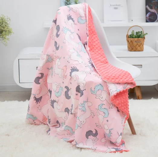 Зеленый ?Stock 75*95cm cute design Newborn selimut cartoon animals Soothe Baby Thermal Soft Fleece Velvet Blanket Bedding Set - Цвет: Зеленый