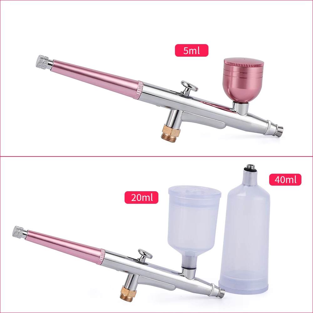 0.4mm Pink Mini Air Compressor Kit Air-Brush Mist Sprayer 3