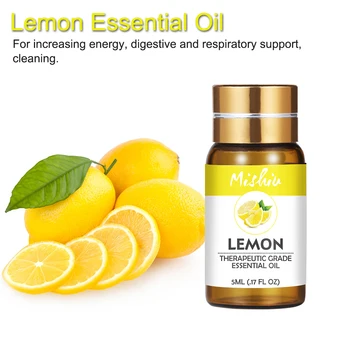 

Mishiu 5ML Lemon 100% Natural Aromatherapy Massage Pure Essential Oil Eucalyptus Peppermint Relax Fragrance Aroma Oil Diffuser