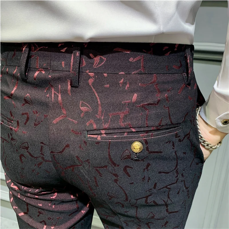 Classic Jacquard Suit Pants Spring Men Social Trousers Slim Business Casual Formal Pants Office Suit Trousers Men business pants suit pants men pants