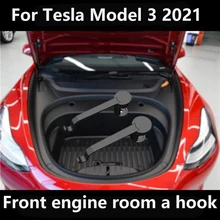 Gancho de plástico para maletero de motor delantero Tesla modelo 3 2021, gancho de almacenamiento en habitación, 1 par