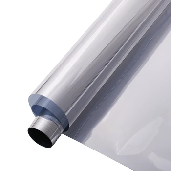 

SUNICE Silver Window Tint Film One Way Vision Sun Reflective Building Glass Adhesive Summer Sun Protection 45cmX600cm