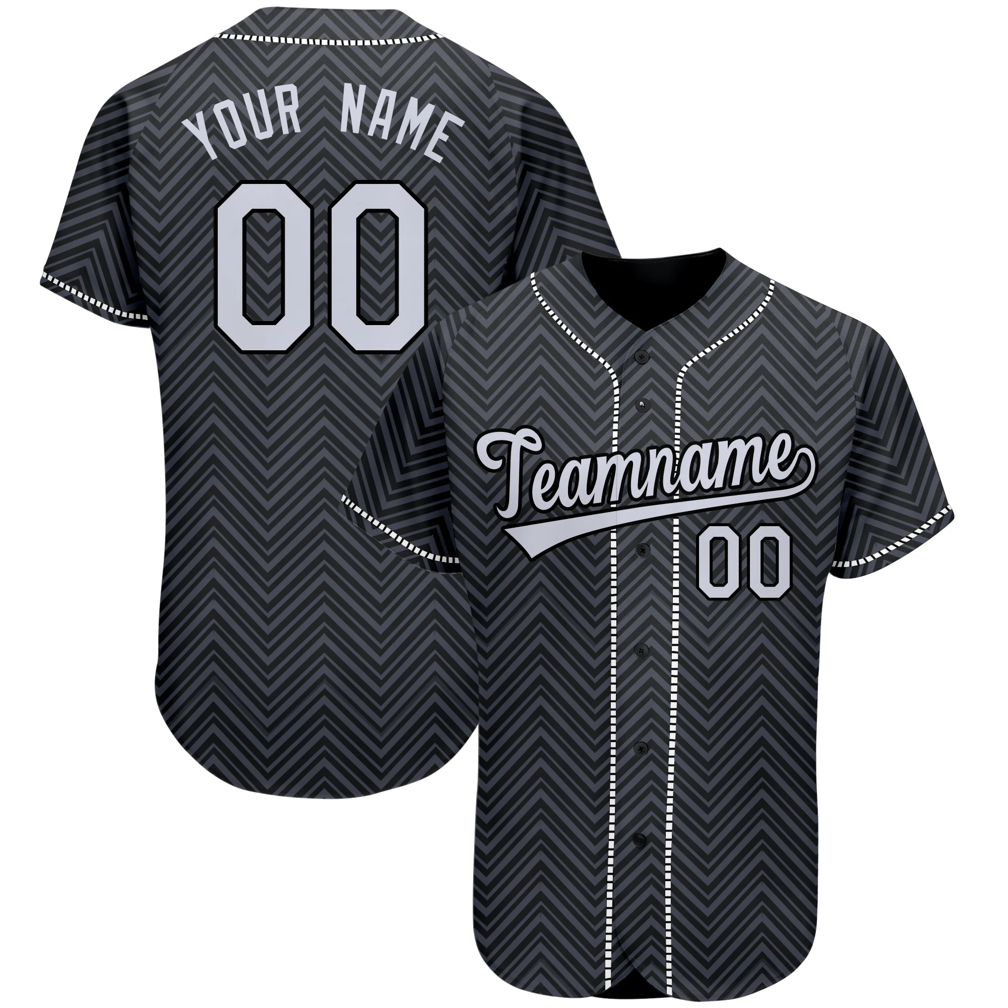 Baseball Jersey Print Team Name and Number Diamond Shading Skin-friendly for Male/Women/Child Casual Pop Shirts