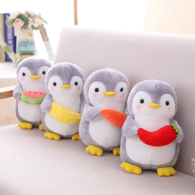 25cm/45cm Kawaii Hugging Fruit Penguin Plush Toy Cute Cartoon Animal Couple Penguin Stuffed Doll Girls Lovers Valentine's Gifts ► Photo 3/6