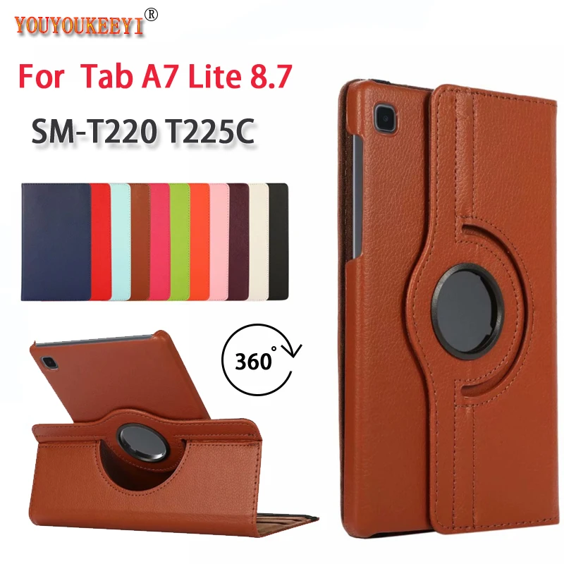 

Новый чехол для планшета Samsung Galaxy Tab A7 Lite 8,7 2021, вращающаяся на 360 градусов Регулируемая подставка, чехол для телефона, T225, чехол + ручка