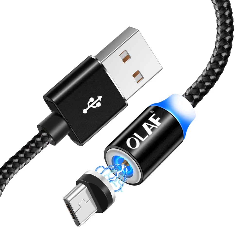 1 м 2 м Магнитный кабель usb type C для huawei P30 samsung Micro USB кабель Быстрая зарядка USB шнур для iphone 11 Магнитный зарядный кабель - Цвет: Black Micro USB Kit