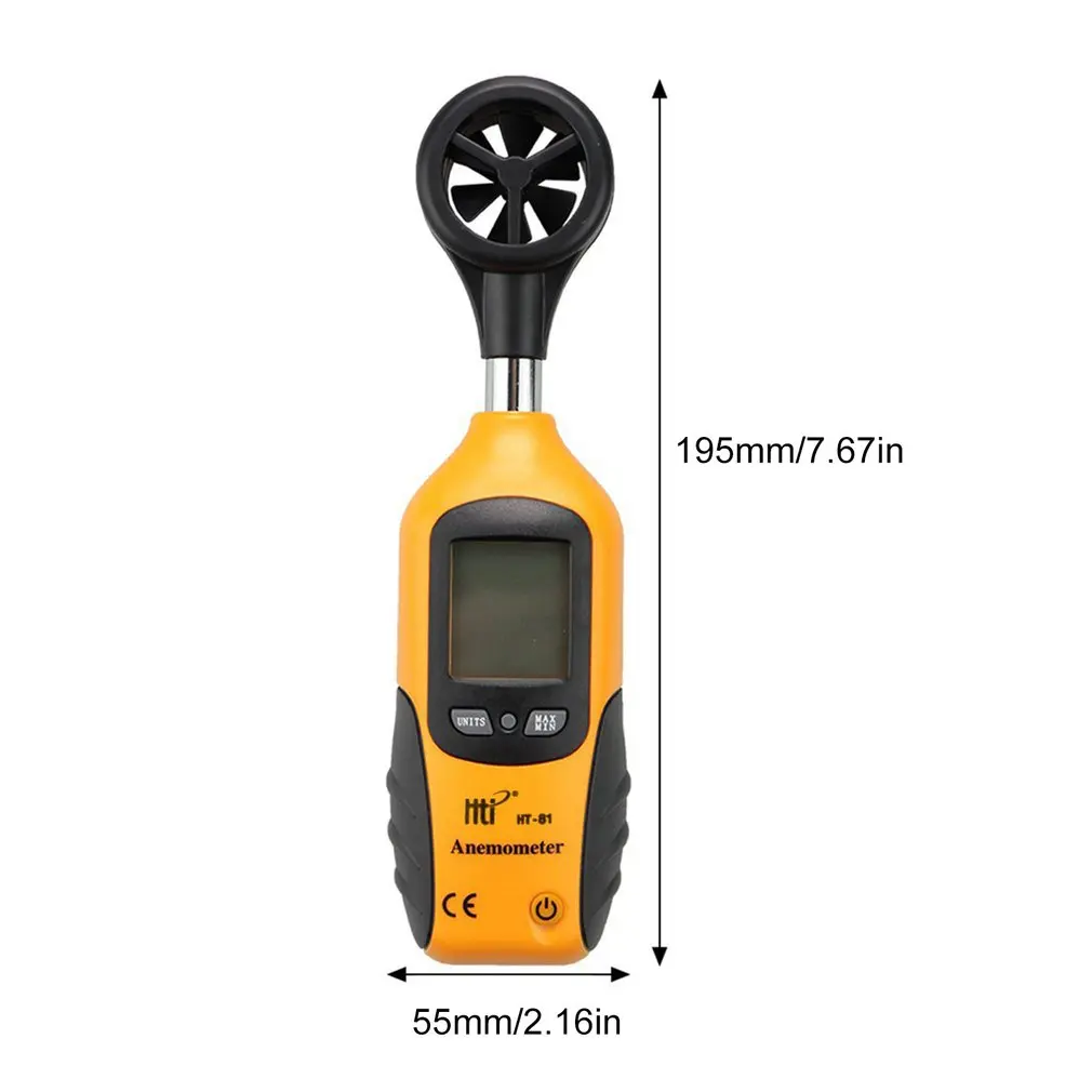 Портативный ЖК-цифровой ветромер измерительный прибор для измерения скорости потока воздуха Измеритель Скорости HT-81