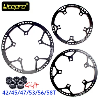 

Litepro 130BCD Chainring MTB Bike 42T-58T Folding Road Bicycle Crankset with Chain Bolts Fit SHIMANO SRAM FSA 130bcd Crankset