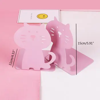 

2pcs Cartoon Animal Bookends Book Stand Support Desktop Magazine Organizer Shelf M17F
