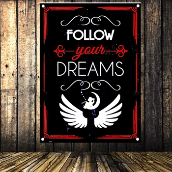 

Motivational Flags & Banners for Classroom & Office Decorations, Inspirational Quote Wall Art, Posters for Girls & Teens Decor H