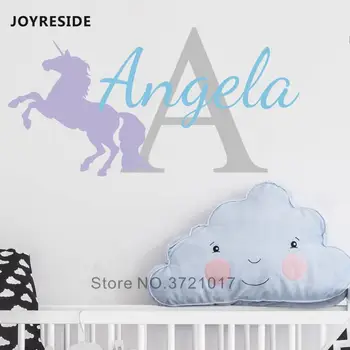 

JOYRESIDE Custom Names Unicorn Wall Sticker Girls Bedroom Decoration Wall Decor Unicorn Beautiful Pattern Decals Home Kids W157