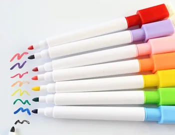 

1pc Magnetic Whiteboard Marker Watercolor Pen School Student Office with Pen with Eraser Rubber Magnetic Markers Brush Fridge