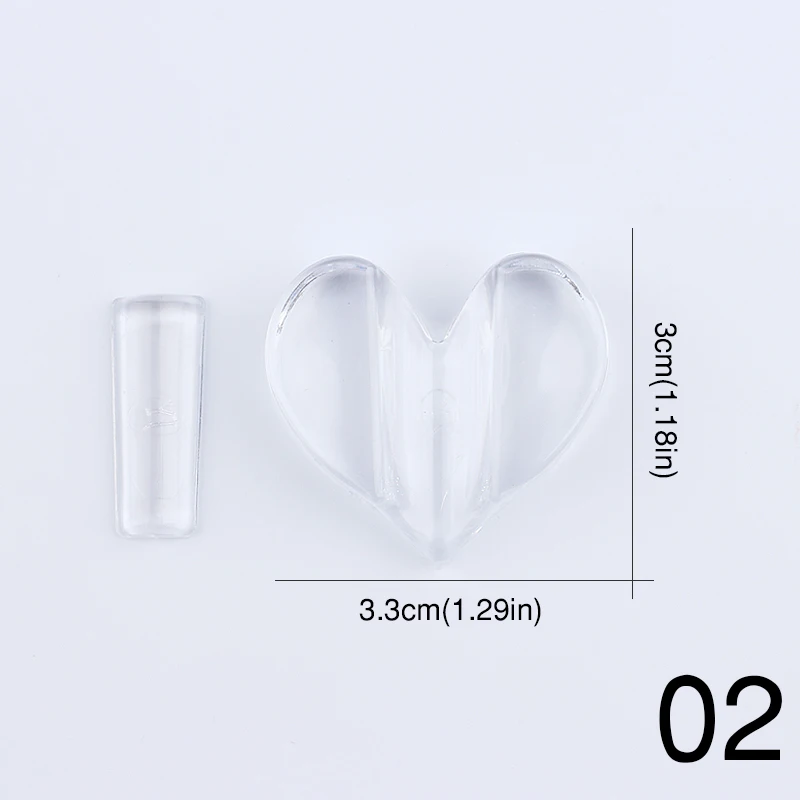 02 Transparent heart Профессиональная Красота тисненая форма инструменты для дизайна ногтей звезда в форме сердца для сгибания заклепок акриловые радиан бар Гвозди оборудование - Цвет: 02 Transparent heart