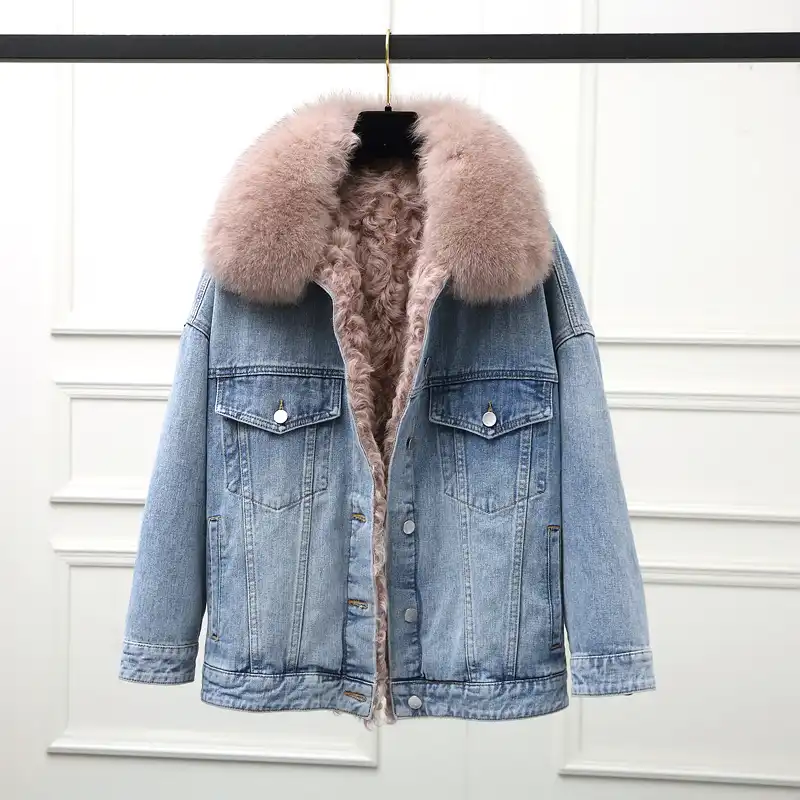 sheep wool jean jacket