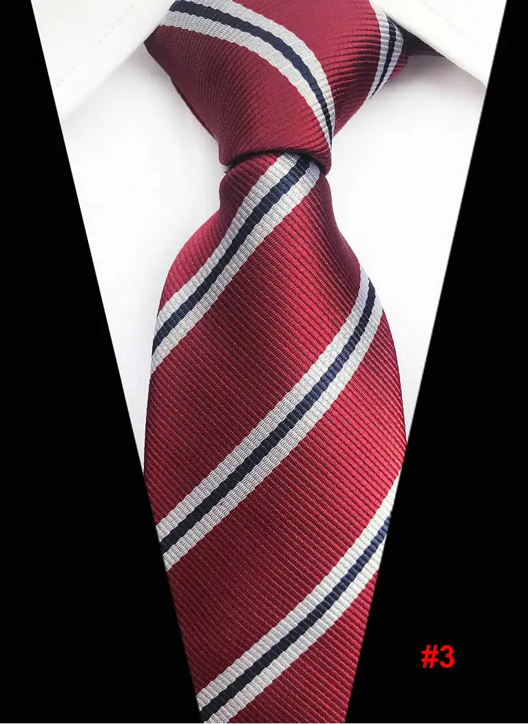 Модные Шелковые Свадебные Галстуки в полоску синие черные красные галстуки 8 см