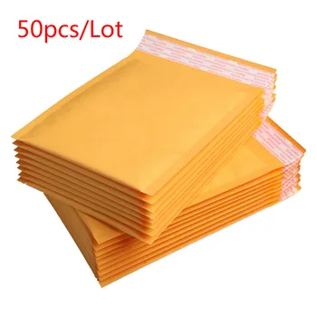 

50 PCS/Lot Kraft Paper Bubble Envelopes Bags Mailers Padded Shipping Envelope With Bubble Mailing Bag Drop Shipping