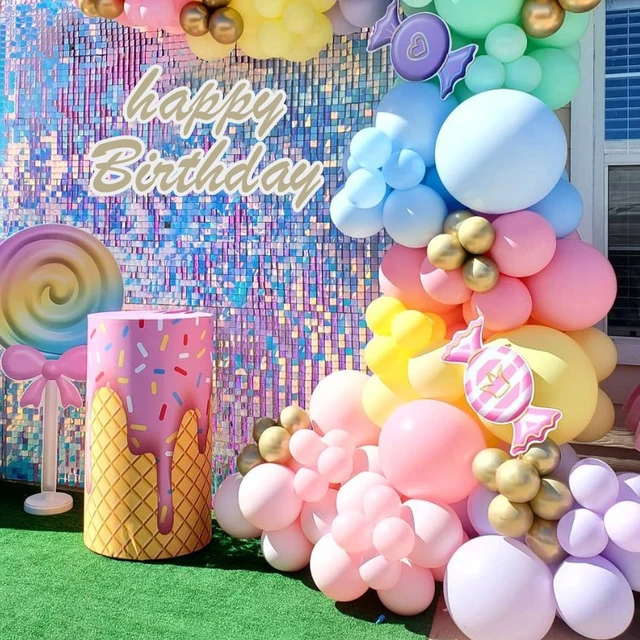 Pastel Rainbow Birthday Decorations  Pastel Color Birthday Decorations -  182pcs Pink - Aliexpress