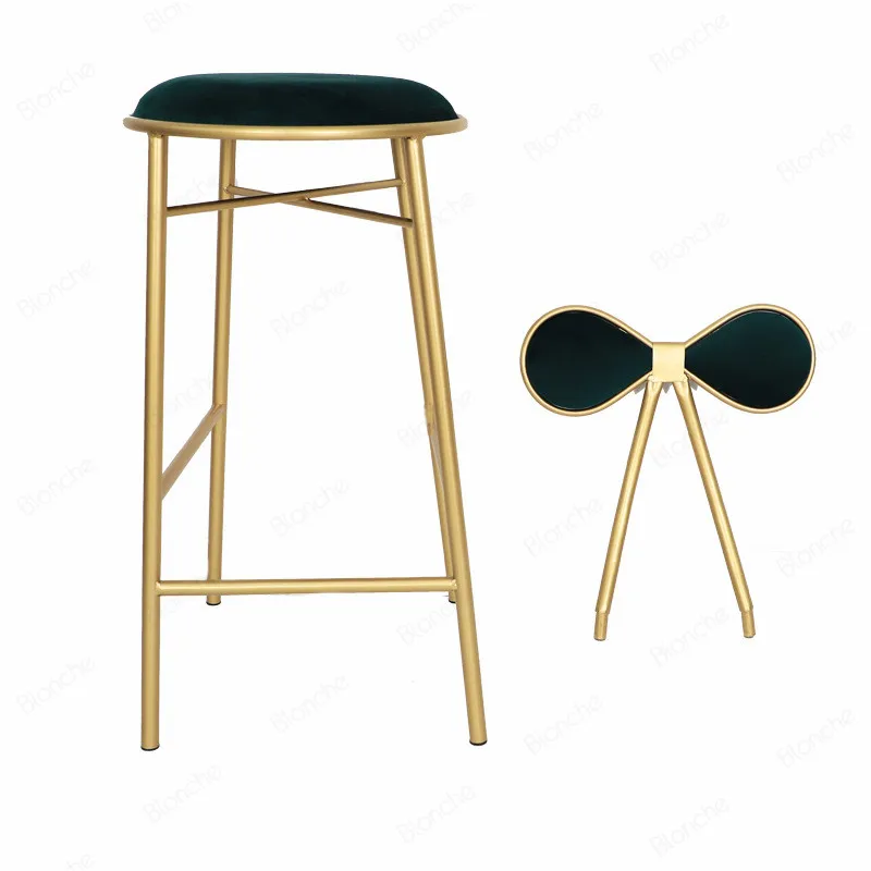 Скандинавские Бабочки металлические обеденные стулья Золотой бар туалетный столик макияж стул современная спальня туалетный вечерние диван стулья домашний декор
