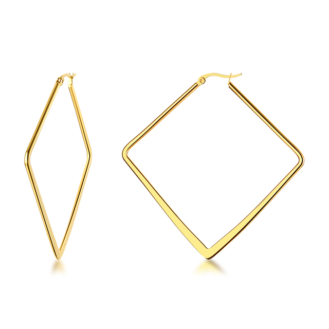 Geometric Hoop Earrings for Womens Girls Stainless Steel Minimalist Elegant Earings