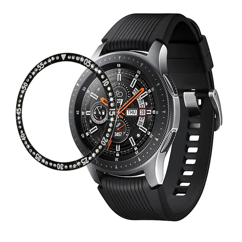 Металлический ободок для samsung Galaxy Watch 46 мм/42 мм чехол gear S3 Frontier/классическая спортивная клейкая крышка ремешок аксессуары 46/42 3 - Цвет ремешка: black