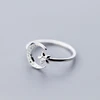 Real 925 Sterling Silver Minimalist Zircon Moon Star Opening Ring For Charming Women Party Fine Jewelry Cute 2022 Gift ► Photo 1/5