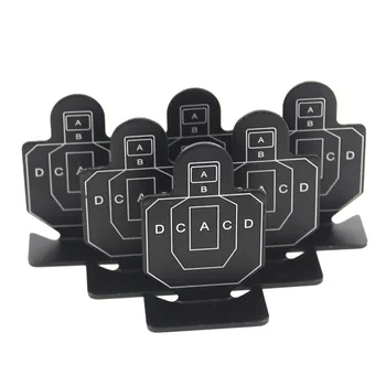 

6pcs Black Metal Airsoft Pistol Practice Silhouette Shooting Aim Target for BB Pellet