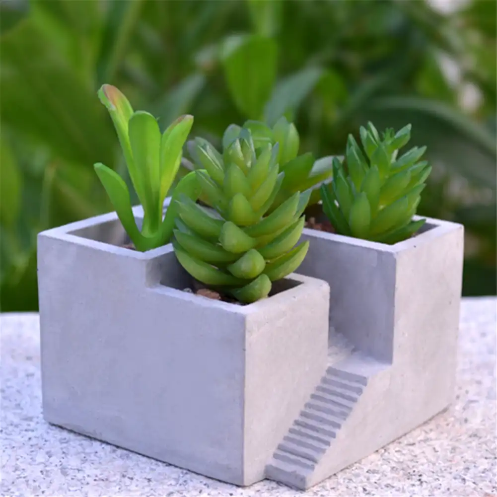 Drainage Hole Indoor Outdoor Planter Container Home Garden Decor Succulent Cactus Flower Pot Cement Concrete Planter Aliexpress