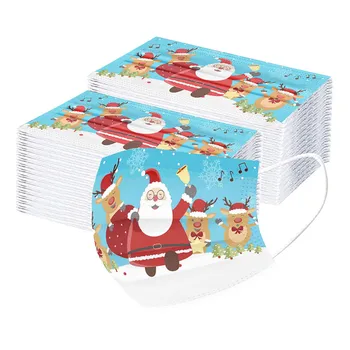 

100pcs New Children's Christmas Printed Mask Disposable Mouth Face Mask Mascherine Mondkapjes Masque Mascarillas Protective Mask