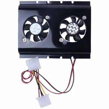 

Black 3.5 SATA IDE Hard Disk Drive HDD 2 Fan Cooler for PC