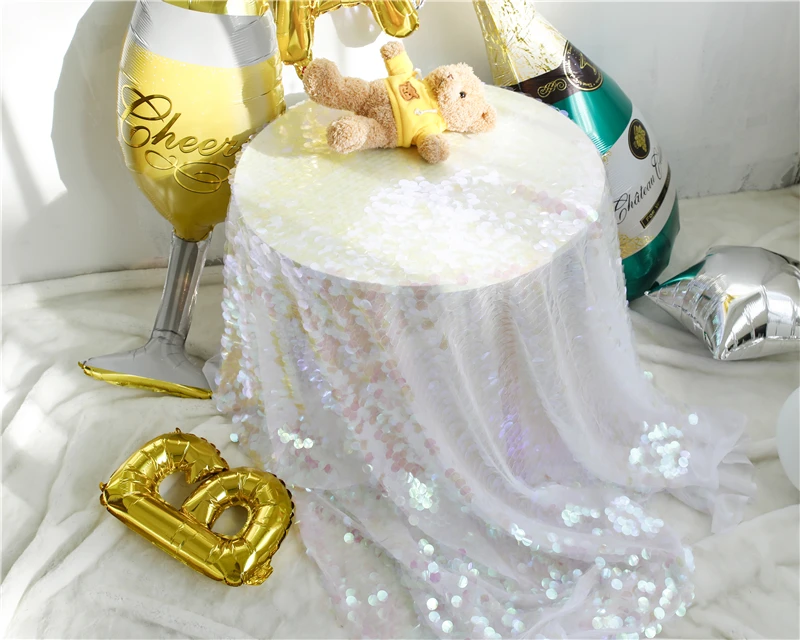 Imitation Mermaid Scales Round Sequined Tablecloth Birthday Party Background Party Decoration Dream Wedding Round Table Cover Imitation Mermaid Scales Round Sequined Tablecloth Birthday Party Background Party Decoration Dream Wedding Round Table Cover