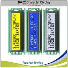 Левый интерфейс 162 16X2 1602 символьный ЖК-модуль ЖК-дисплей LCM желтый зеленый синий светодиодный с подсветкой