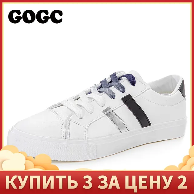 US $18.00 GOGC Women Sneakers Flat Shoes Women running shoes White Sneakers Women shoelaces Shoes slipony kra