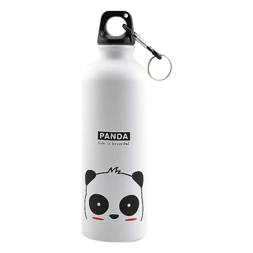 White panda Нержавеющая сталь чайник открытый профессиональный Мужская и женская спортивная бутылка 500 мл сопоты кружка чашка - Цвет: White panda