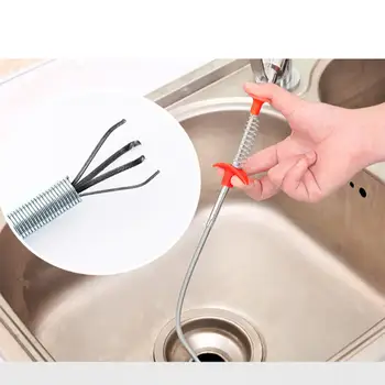 

DishyKooker Sewerage Pipeline Closestool Dredger with Claw Flexible Stainless Steel Garbage Clip Pipeline cleaner