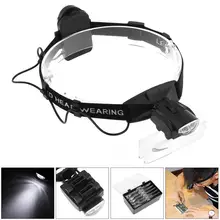 Лупа 1,0X1,5X2,0X2,5X3,5X5 регулируемое стекло es Лупа оптическая линза головная повязка увеличительное стекло для ремонта глаз Лупа