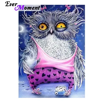 

Ever Moment Diamond Painting 5D DIY Owl Coffee Pink Vest Picture Of Rhinestone Diamond Embroidery Cross Stitch Decor 3F2073