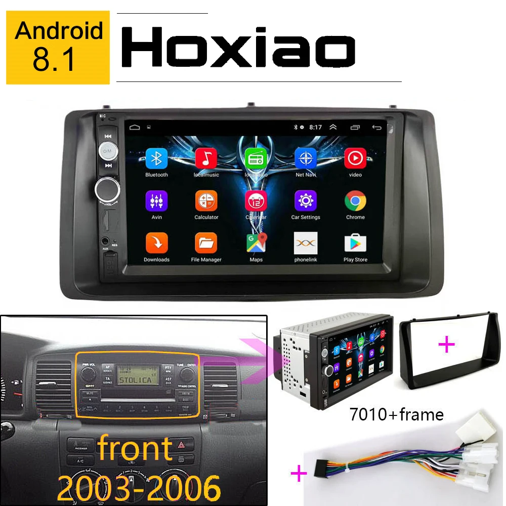 Автомобильный радиоприемник Android 8 1 мультимедийный видеоплеер для Toyota Corolla 2003 2006
