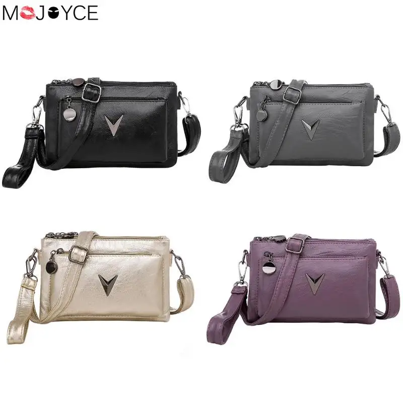 

Brand Women Bags Solid Color Crossbody Bags PU 4 Layers Purse Handbag Women Shoulder Bag Double Zipper Casual Bags bolso mujer