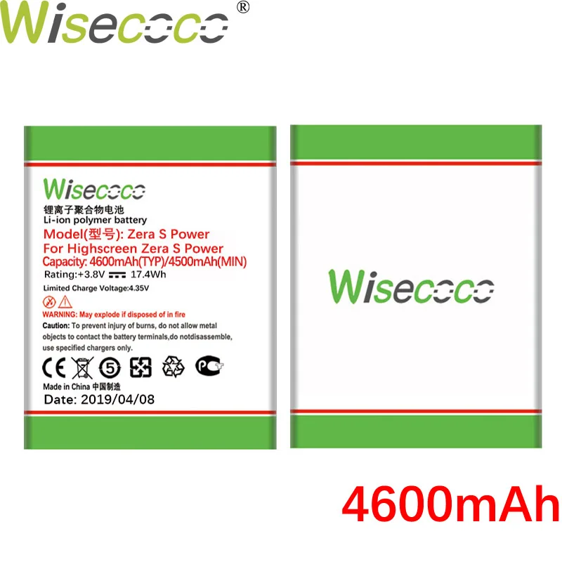 WISECOCO новый оригинальный аккумулятор 4000 мАч для Highscreen Zera S Power Phone батареи Замена в