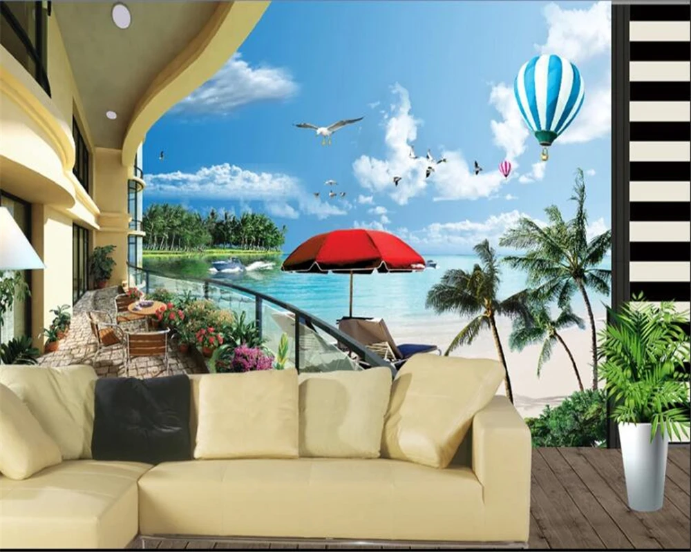 

wellyu Custom large murals fashion home decoration living room 3D balcony landscape TV background wallpaper papel de parede