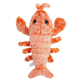 

USB Charging Electric Simulation Dancing Moving Floppy Lobster Cats Toy Tooth Cleaner Plush Cat Toy