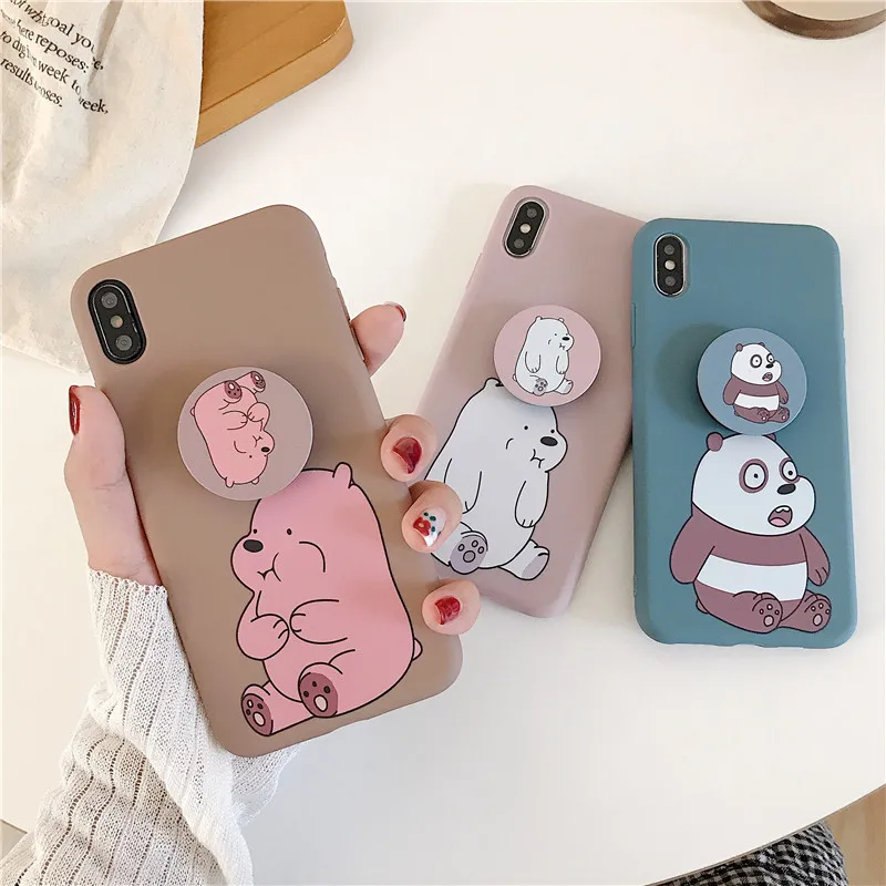 Чехол для iPhone 11 с милым мультяшным держателем телефона чехол Pro Max XS X XR 6 6s 7 8 Plus